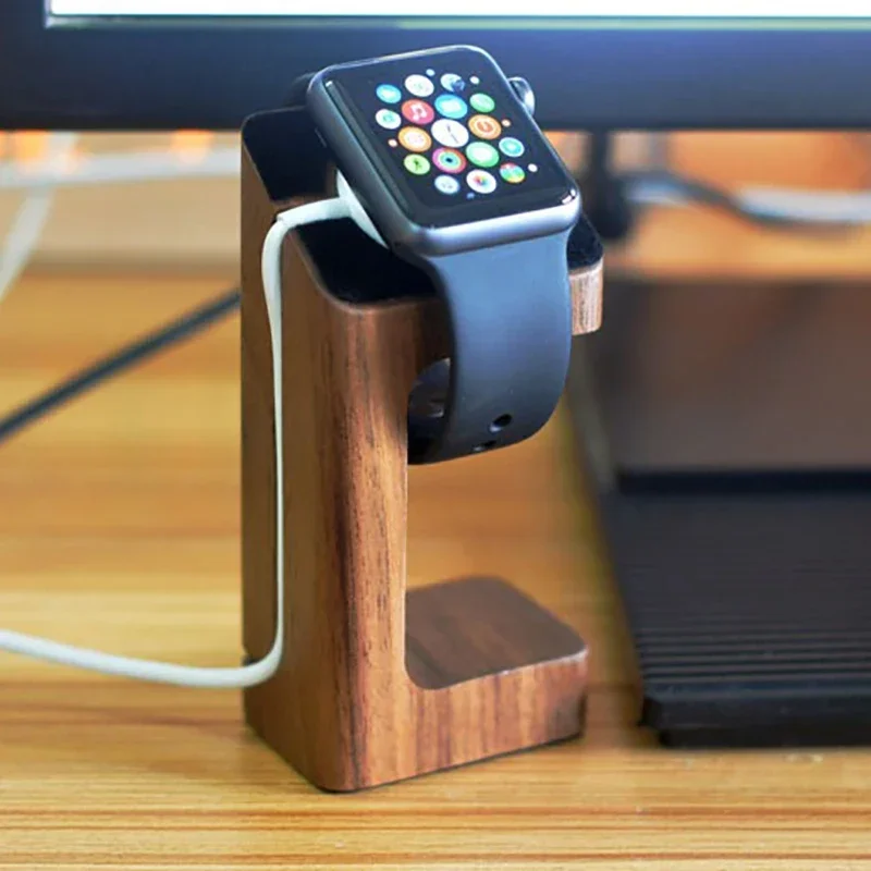 Smartwatch Apple Watch - Suporte de madeira para carregador de