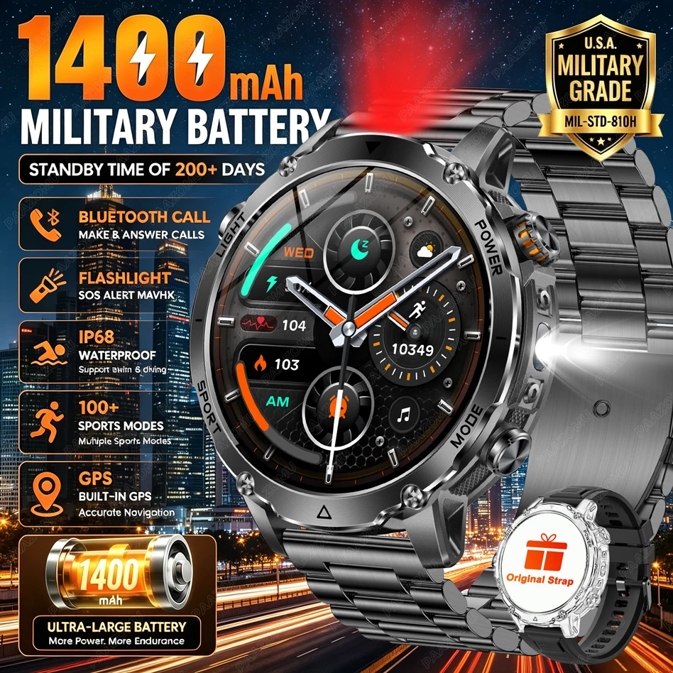 Smartwatch Branded Watches For Men - Smartwatch Masculino com Bateria Grande de