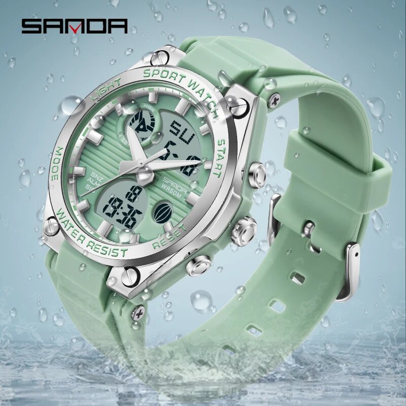 Chronograph Sport Watch - Sanda marca g estilo led relógio