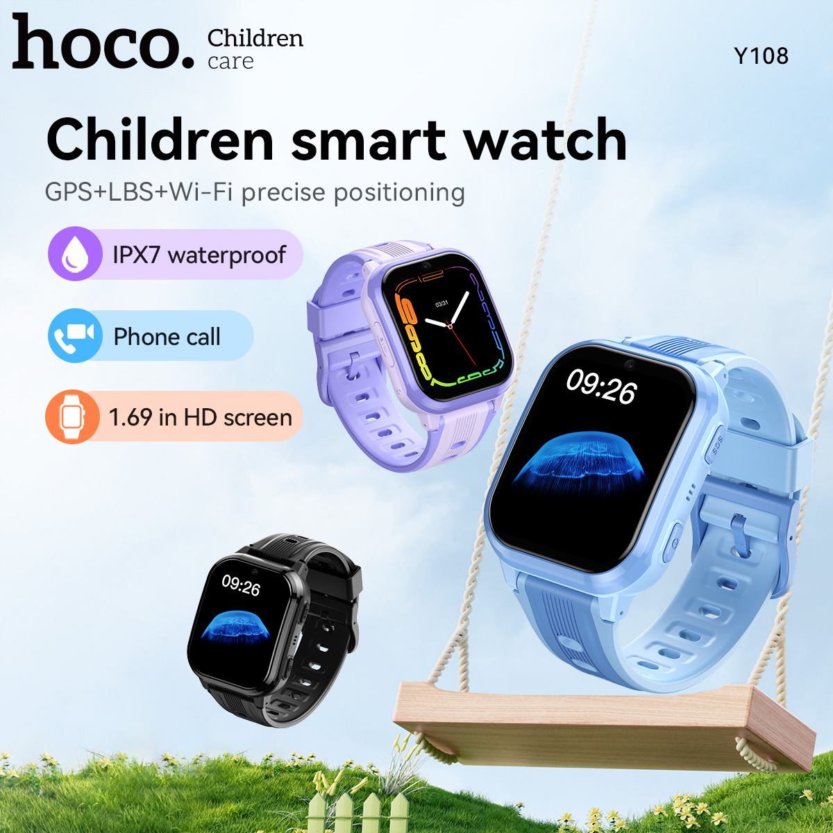 Smartwatch Watches For Girls - Relógio inteligente infantil HOCO Y108 com