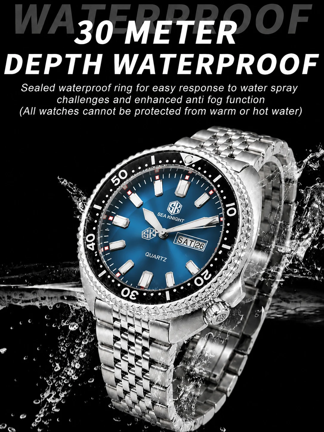 SEA KNIGHT Novo Relógio de Qua - Smartwatch Luxury Watches For Men avaliação e preço