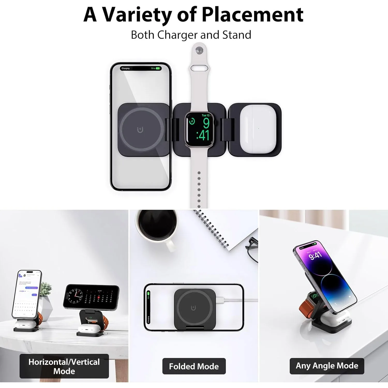 Dobrável 3 em 1 Carregador Sem - Smartwatch Apple Watch avaliação e preço