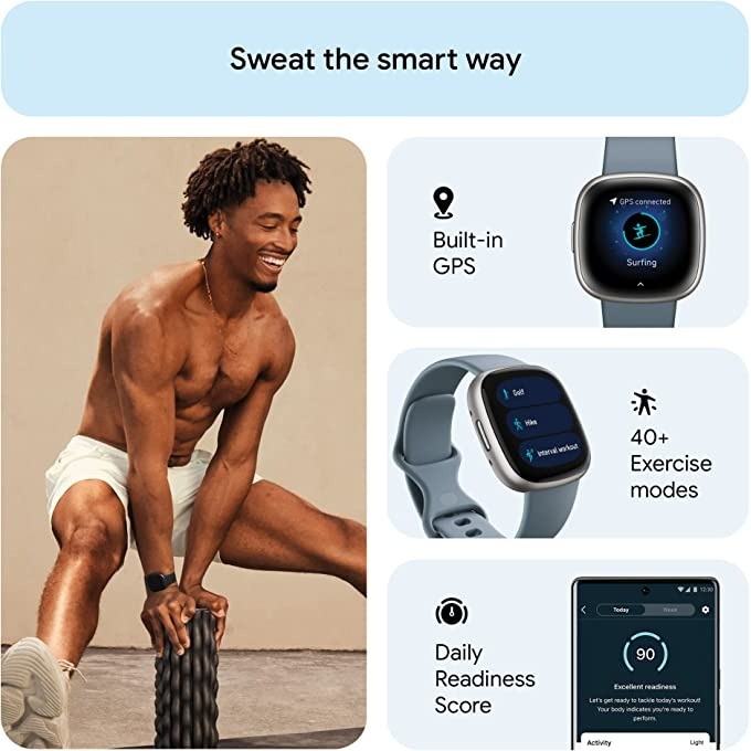 Fitbit versa 4 relógio intelig - Smartwatch Watches Digital avaliação e preço