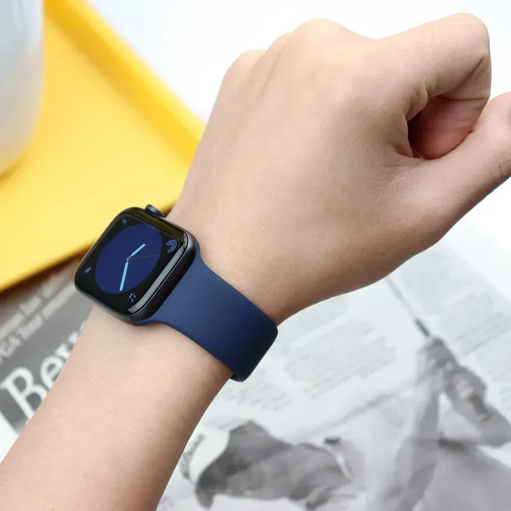 Esporte silicone macio para ap - Smartwatch Apple Watches For Men avaliação e preço