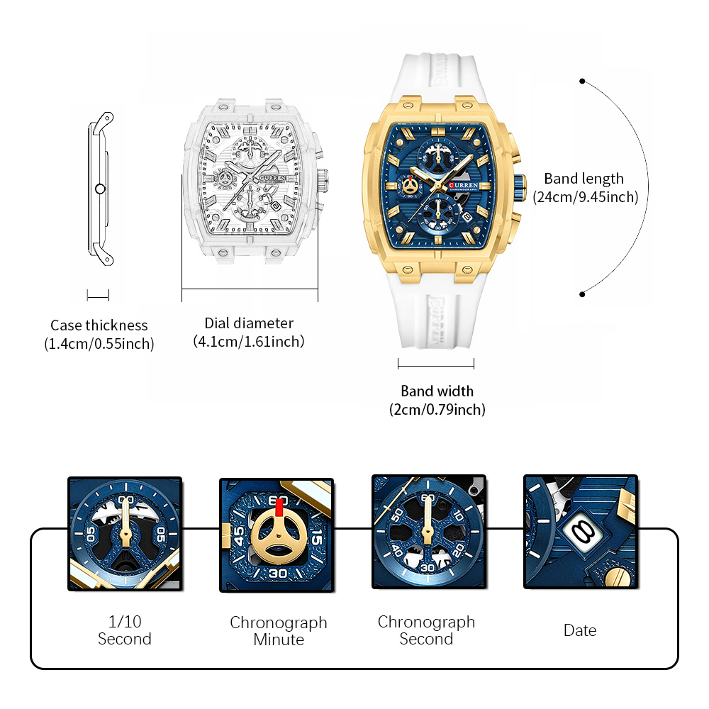 Relógio de Luxo Vintage CURREN - Chronograph Sport Watch avaliação e preço