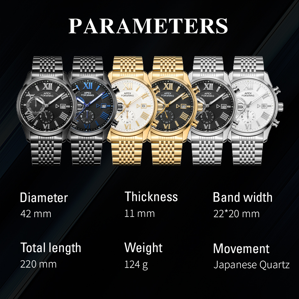 Forsining af2502s marca de lux - Smartwatch Branded Watches For Men avaliação e preço