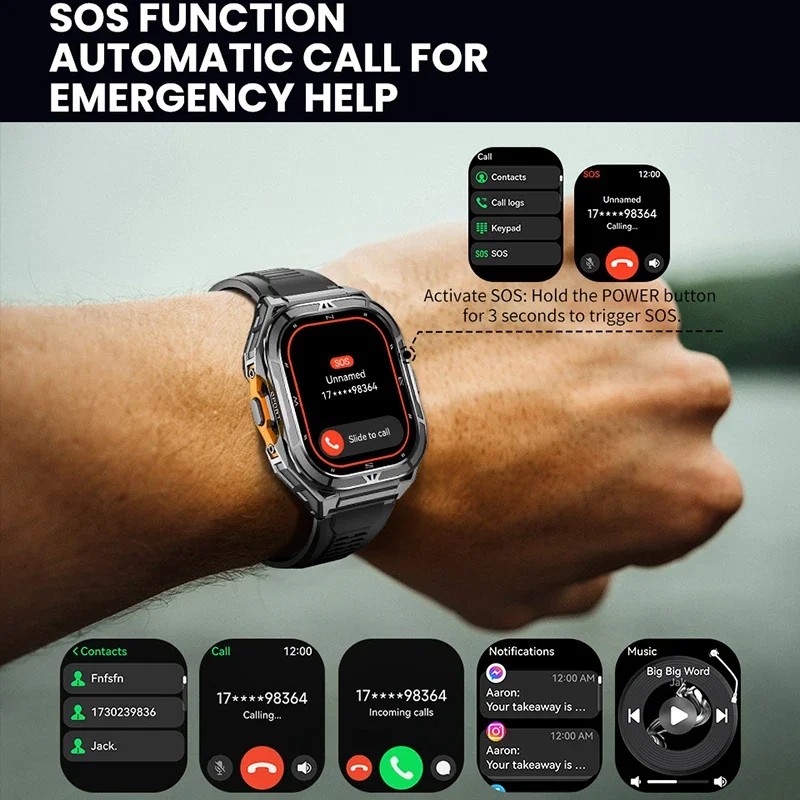 Smartwatch de Luxo AMOLED com  - Smartwatch Digital Watches For Men avaliação e preço